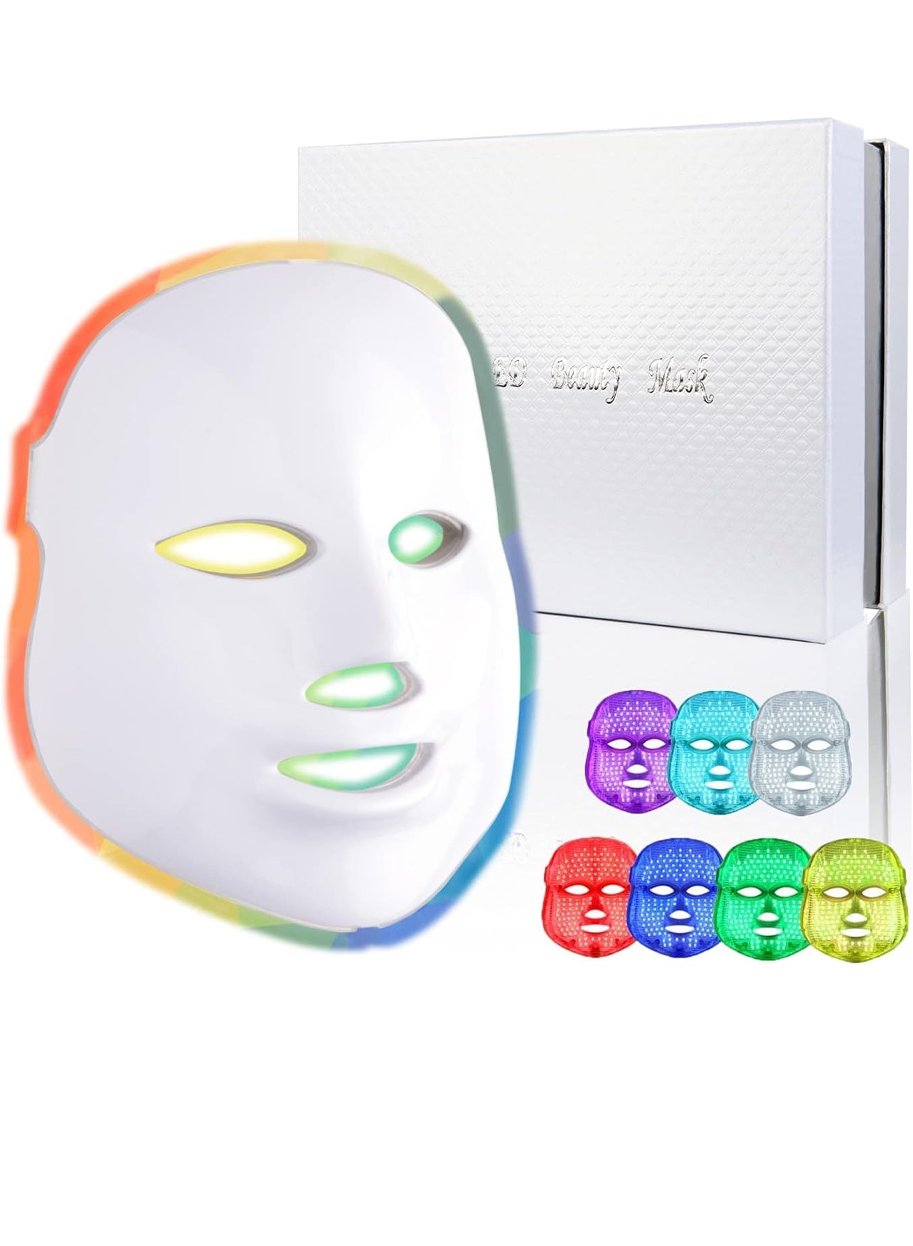 LED Light Face Mask Facial Skin Rejuvenation Therapy Anti Wrinkle