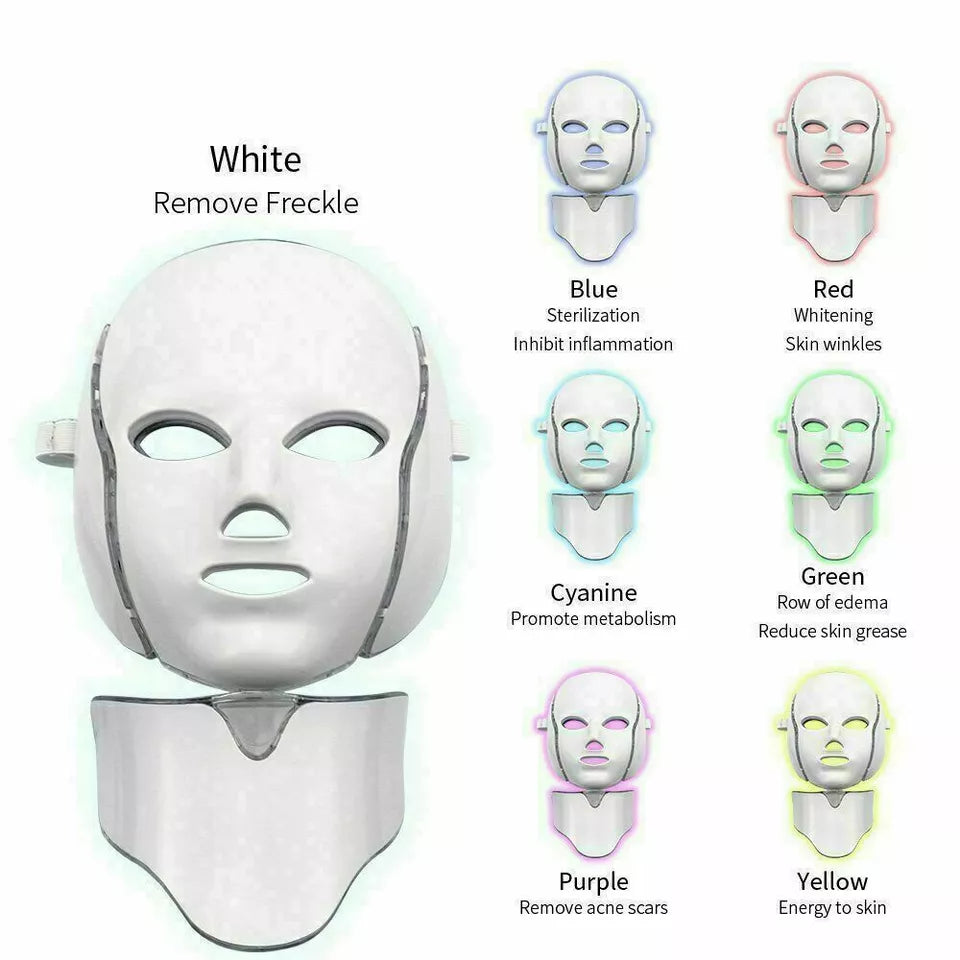 LED Light Face Mask Facial Skin Rejuvenation Therapy Anti Wrinkle