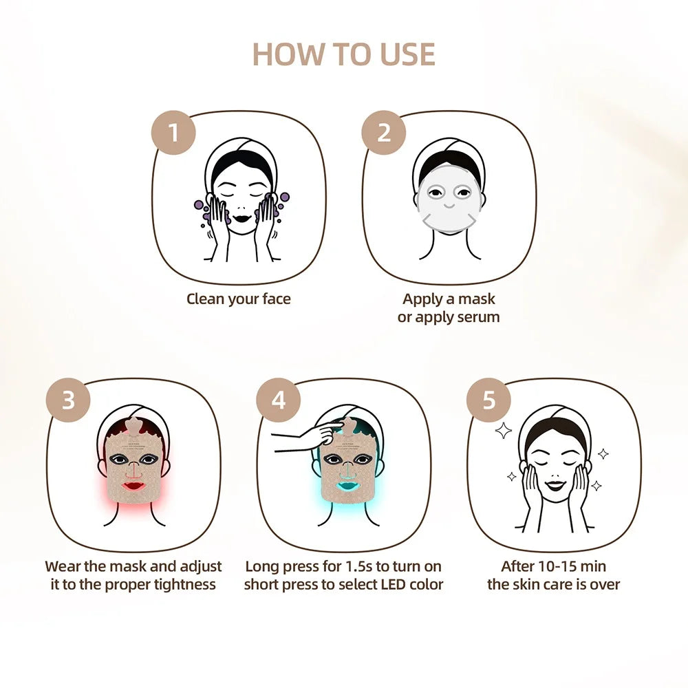 Red Light Therapy 7-Color LED Face Mask - Bio Healing™