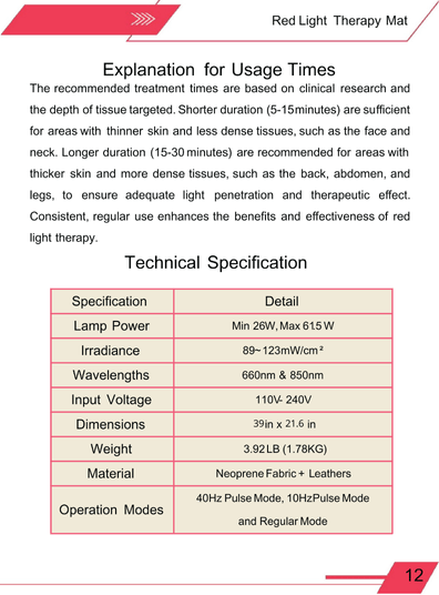 Skin rejuvenation light mat