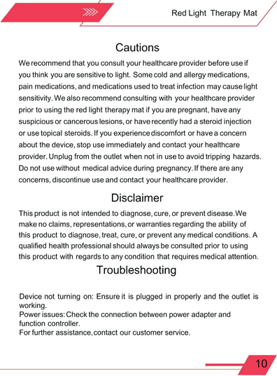 Full body light therapy mat