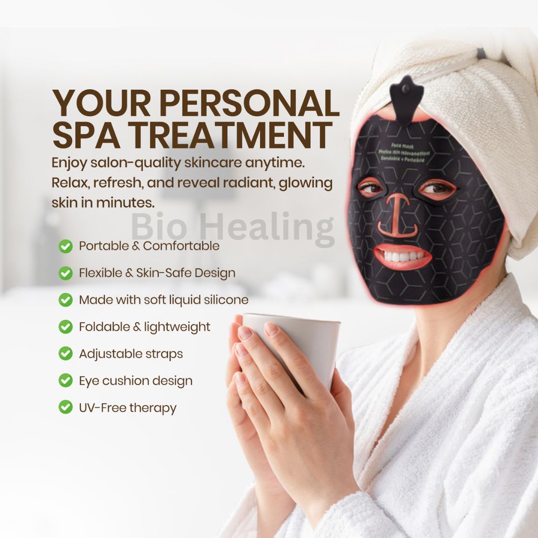 Facial LED light therapy