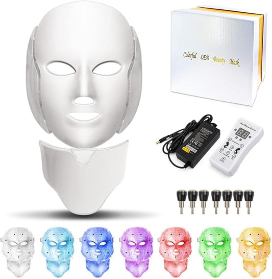LED Light Face Mask Facial Skin Rejuvenation Therapy Anti Wrinkle