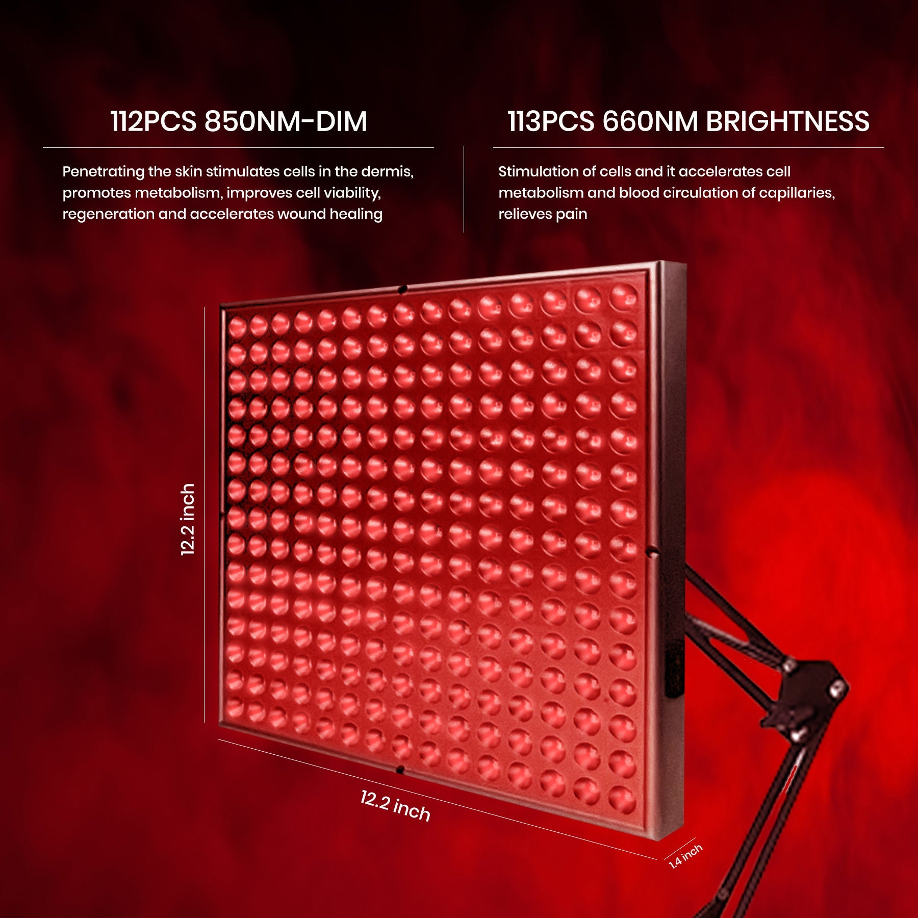 660nm red light therapy panel