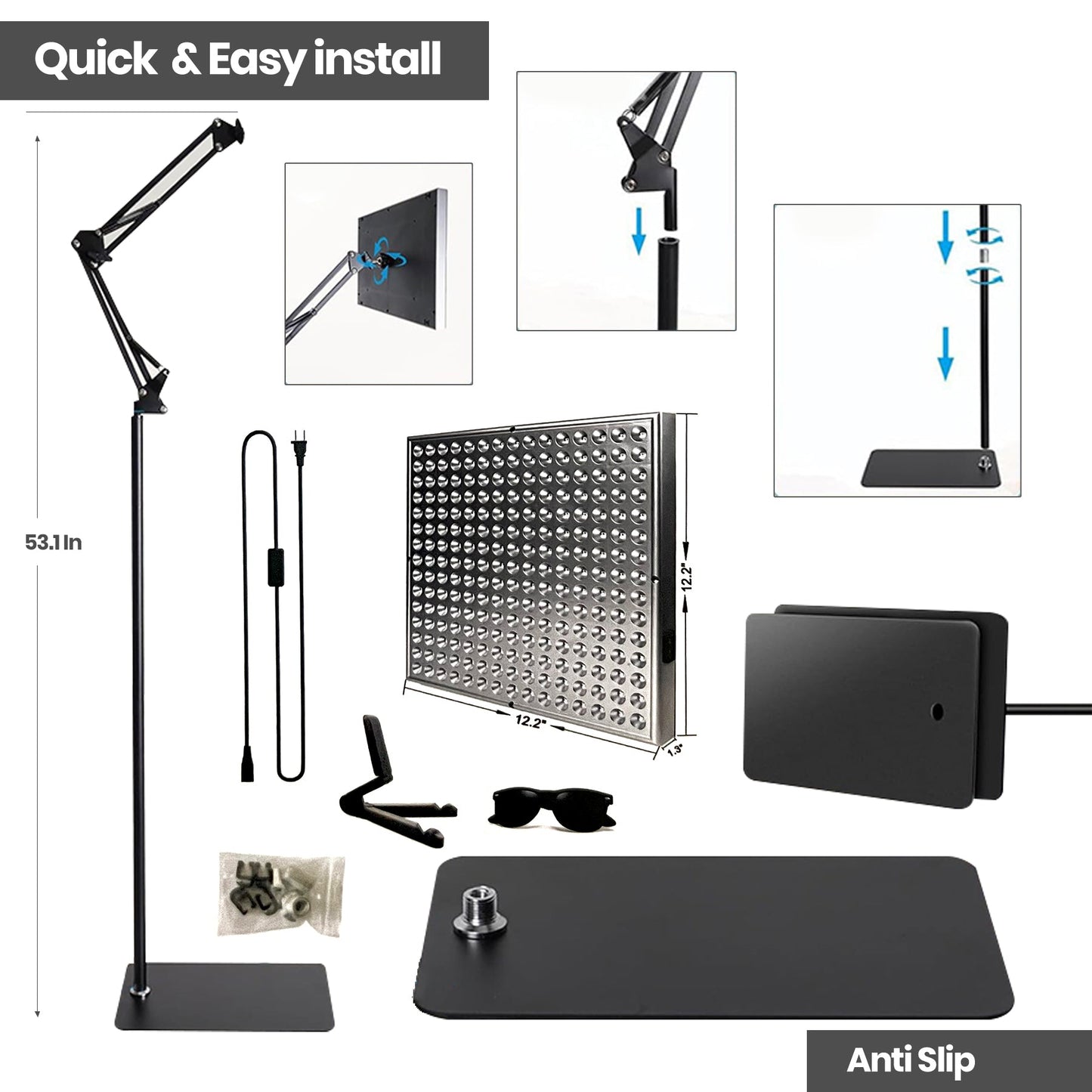 Collagen boosting light panel