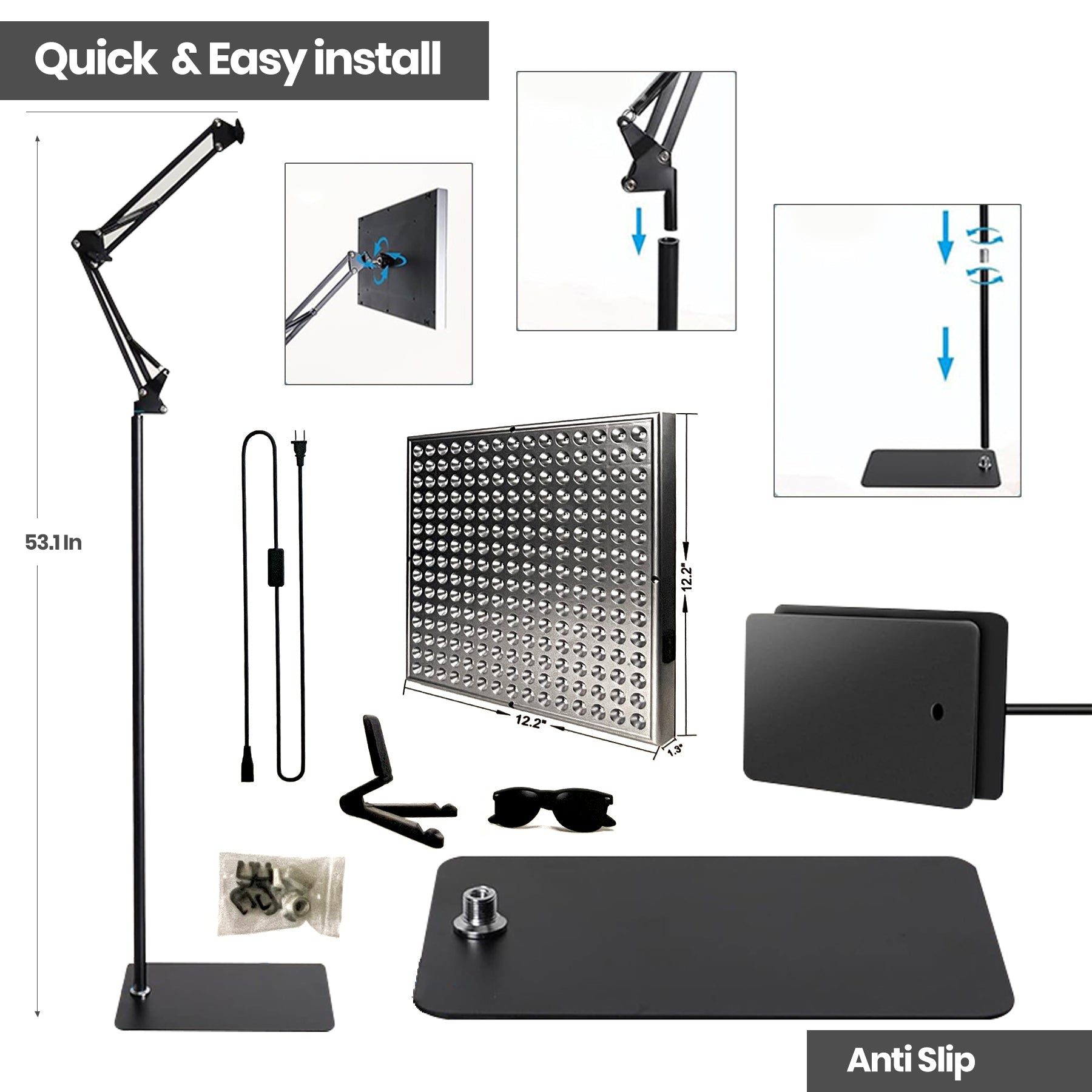 Collagen boosting light panel
